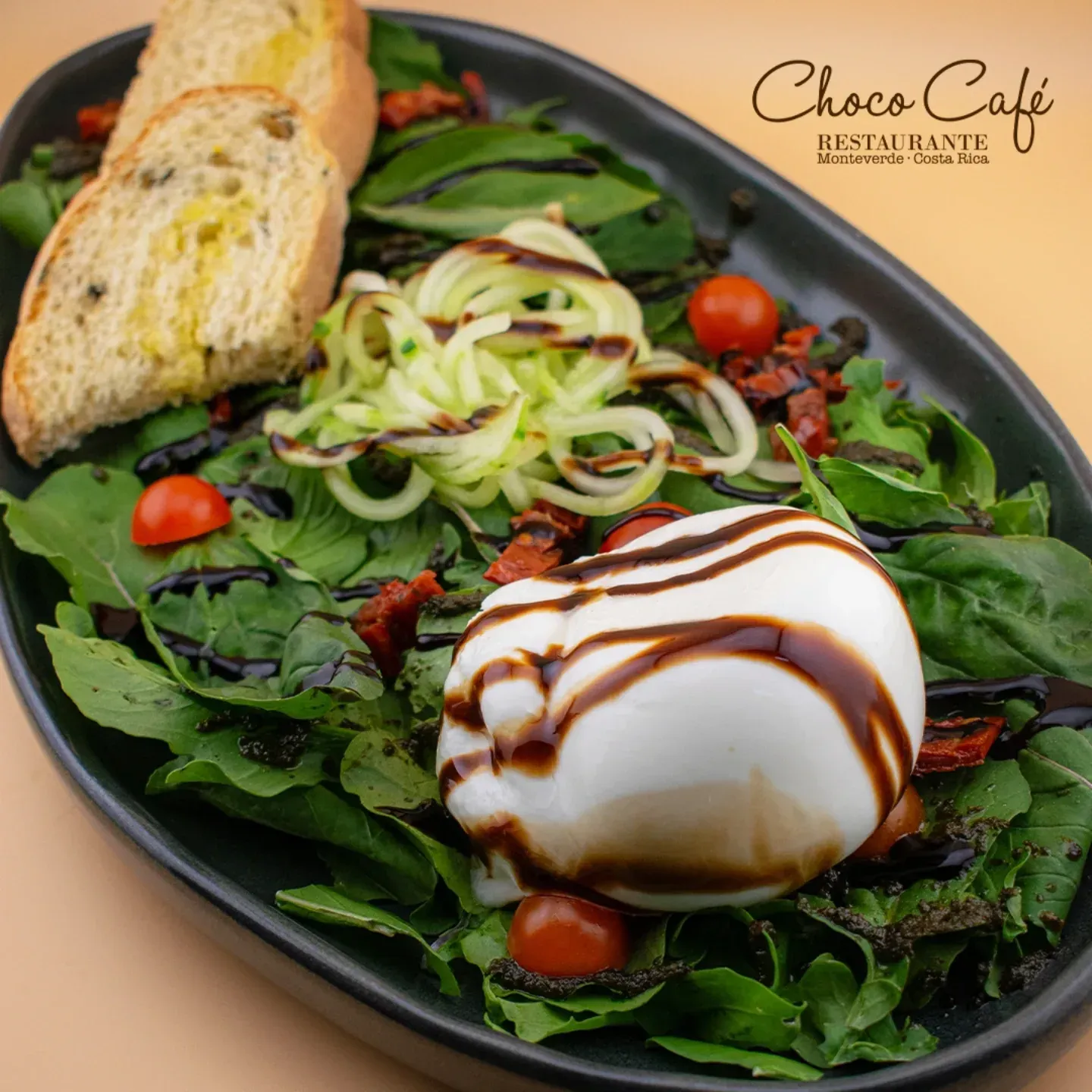 Plato gourmet de ChocoCafé Monteverde