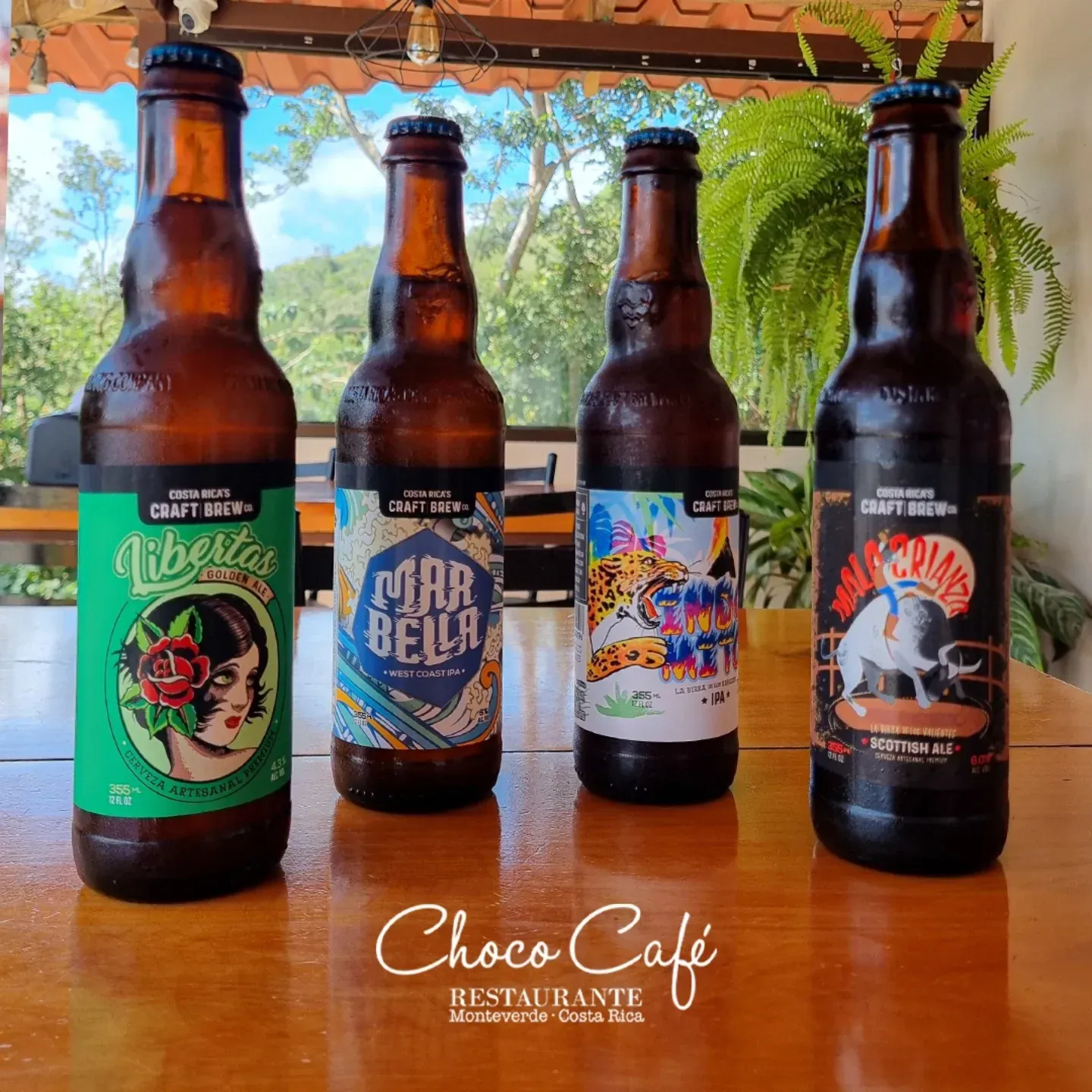 Cervezas artesanales en ChocoCafé Monteverde